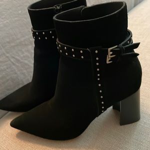 Nearly new Paige black suede booties
